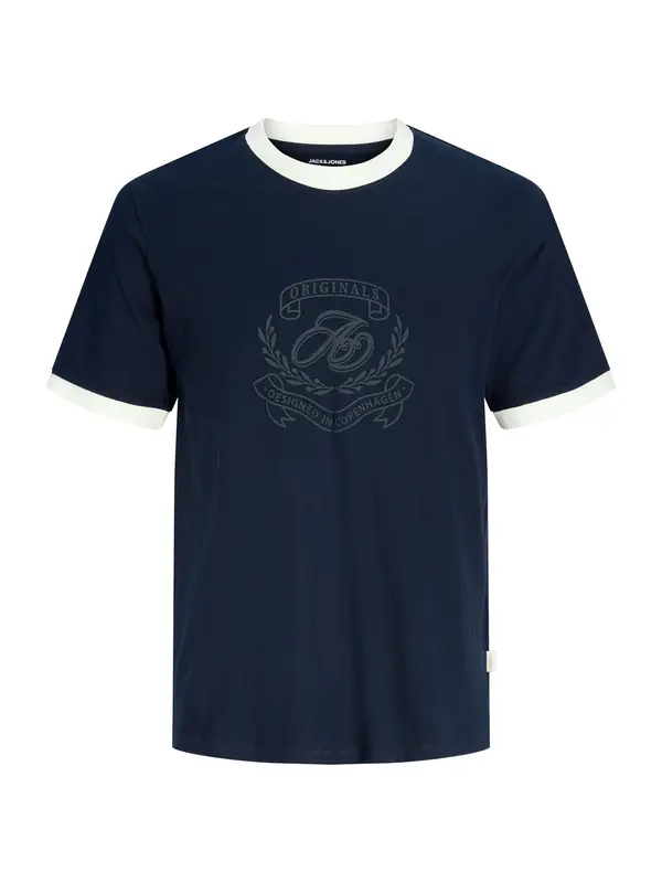 Jack & Jones Junior Jack & Jones Junior Majica 'JORARGOS RINGER'  mornarsko plava / noćno plava / bijela