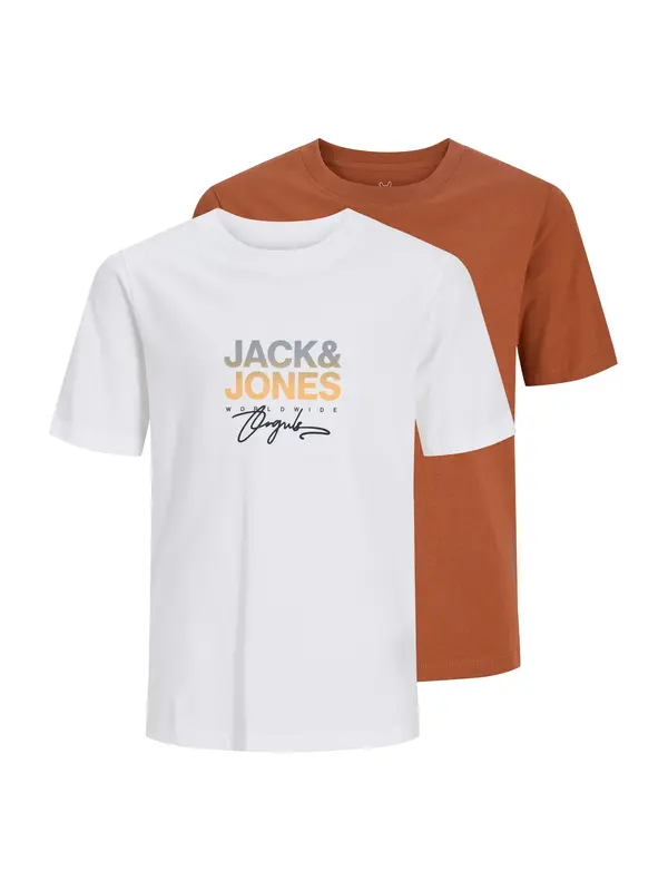 Jack & Jones Junior Jack & Jones Junior Majica 'JORCanggu'  hrđavo smeđa / srebrno siva / marelica / bijela