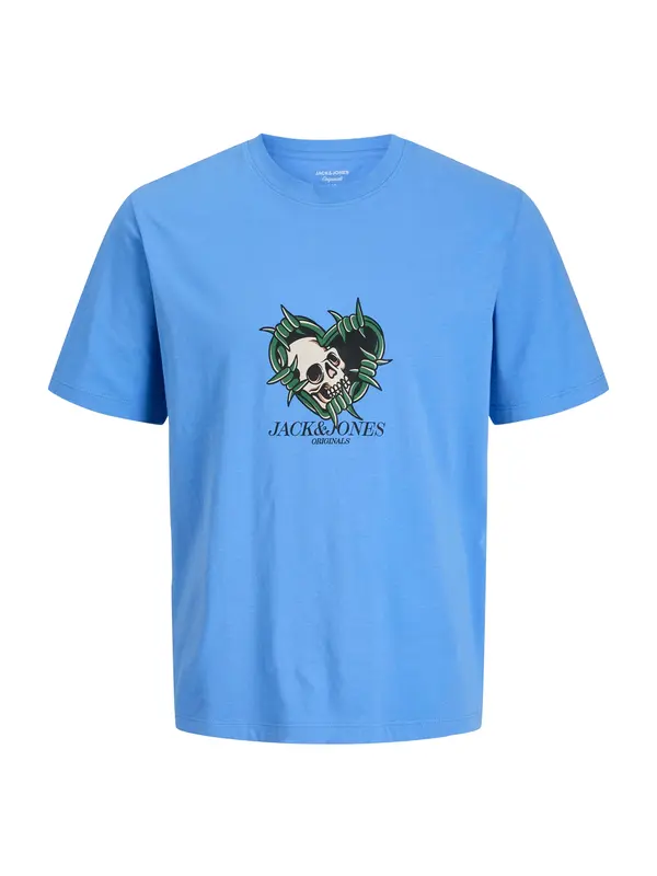 Jack & Jones Junior Jack & Jones Junior Majica 'JORCATSKILLS SKULL'  ecru/prljavo bijela / kraljevsko plava / zelena / crna