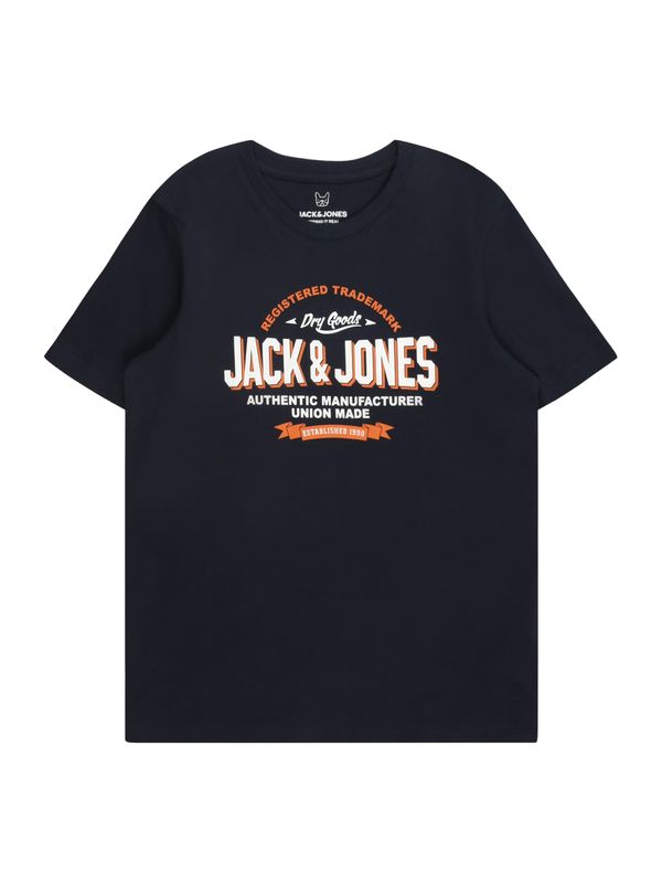 Jack & Jones Junior Jack & Jones Junior Majica  mornarsko plava / narančasta / prljavo bijela