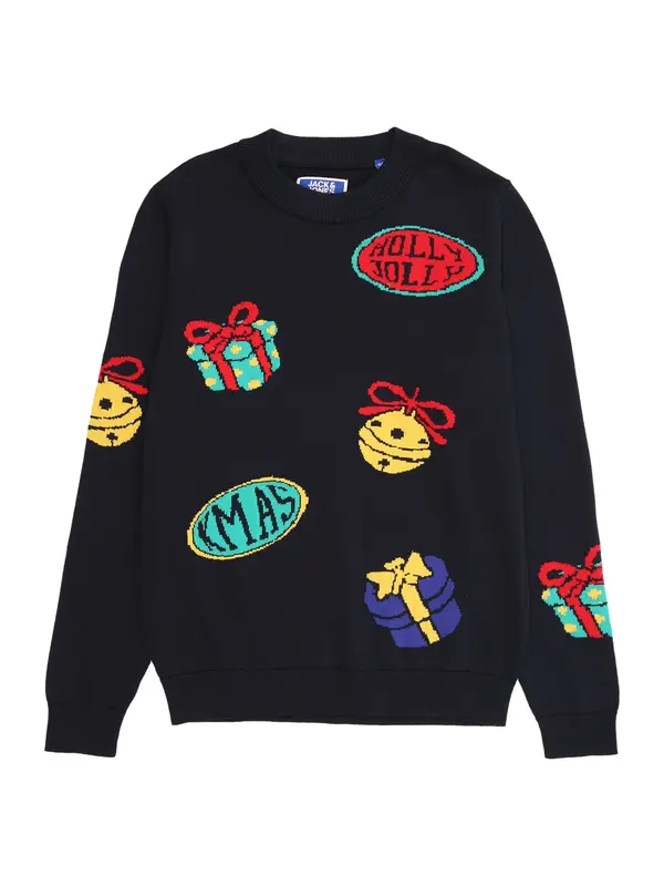 Jack & Jones Junior Jack & Jones Junior Pulover 'JORHOLIDAY'  tirkiz / noćno plava / žuta / svijetlo crvena