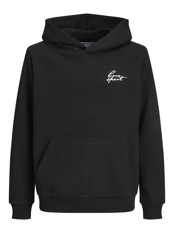 Jack & Jones Junior Jack & Jones Junior Sweater majica 'Dust Script'  crna / bijela