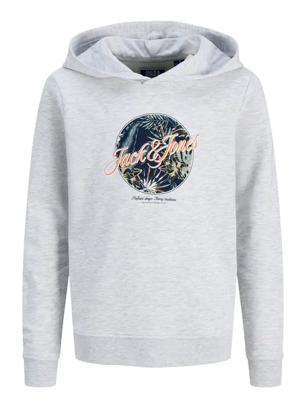 Jack & Jones Junior Jack & Jones Junior Sweater majica 'Honolulu'  siva melange / tamno zelena / marelica