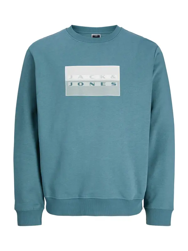Jack & Jones Junior Jack & Jones Junior Sweater majica 'JCOFUSION'  safirno plava / siva / bijela