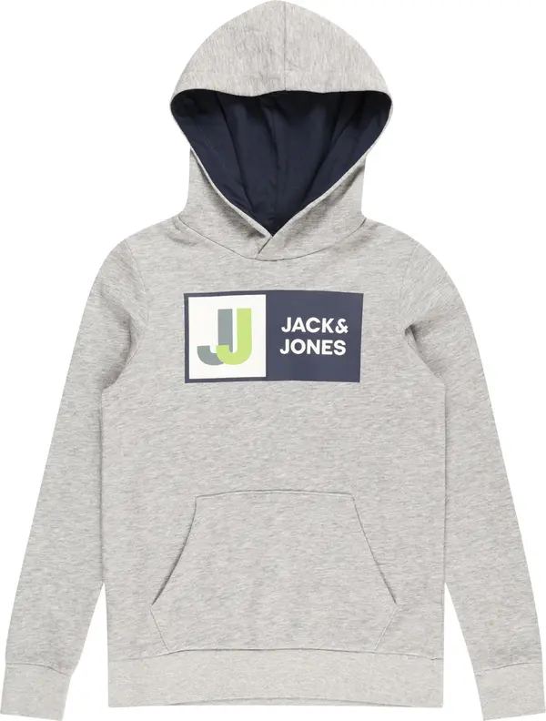 Jack & Jones Junior Jack & Jones Junior Sweater majica 'JCOLogan'  mornarsko plava / siva melange / jabuka / bijela