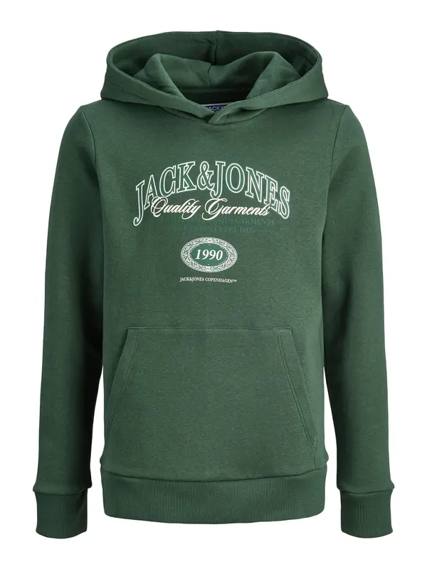 Jack & Jones Junior Jack & Jones Junior Sweater majica 'JJARI'  tamno zelena / bijela