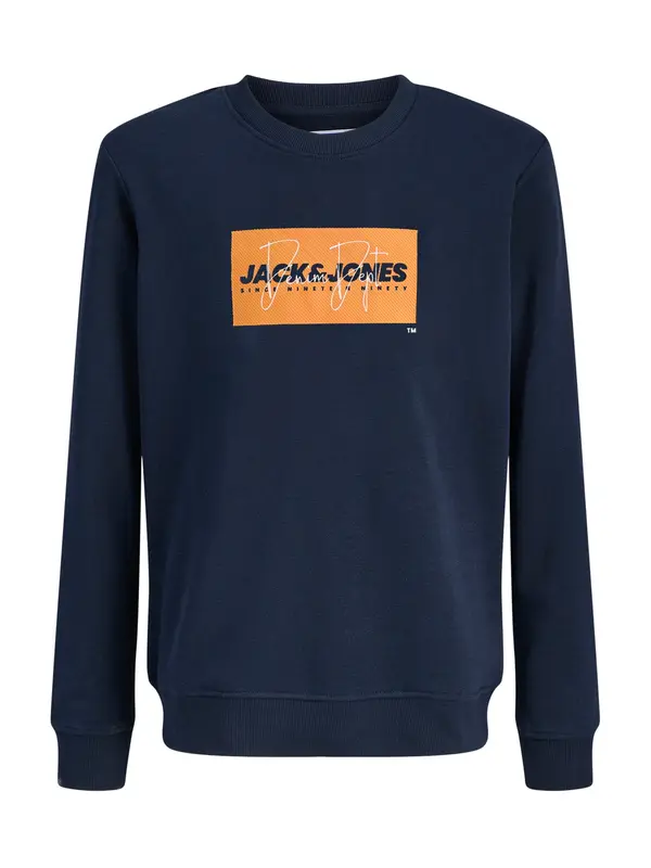 Jack & Jones Junior Jack & Jones Junior Sweater majica 'JJCole'  mornarsko plava / narančasta