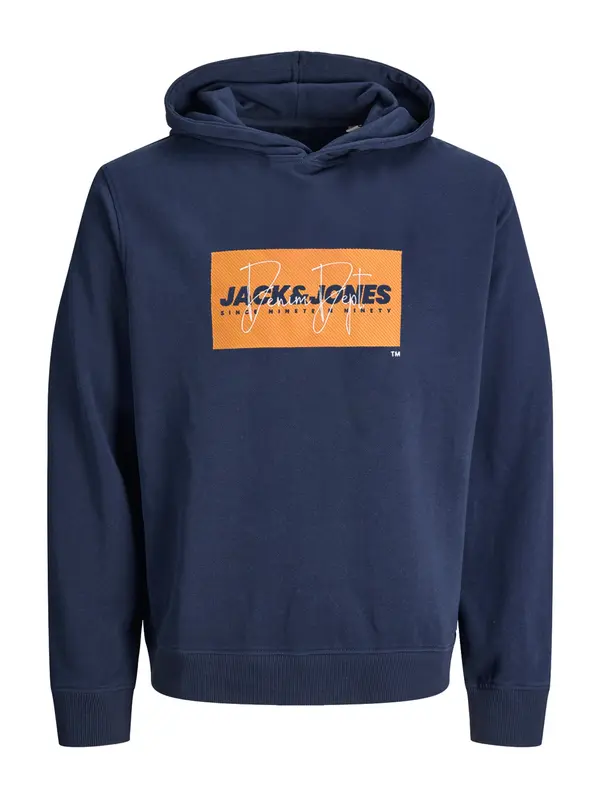 Jack & Jones Junior Jack & Jones Junior Sweater majica 'JJCOLE'  mornarsko plava / narančasta