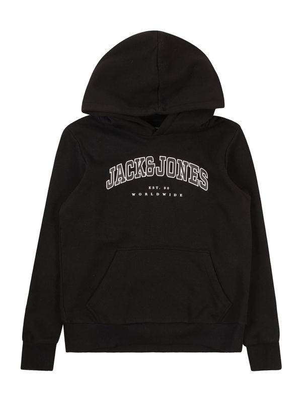 Jack & Jones Junior Jack & Jones Junior Sweater majica 'JJECALEB'  crna / bijela