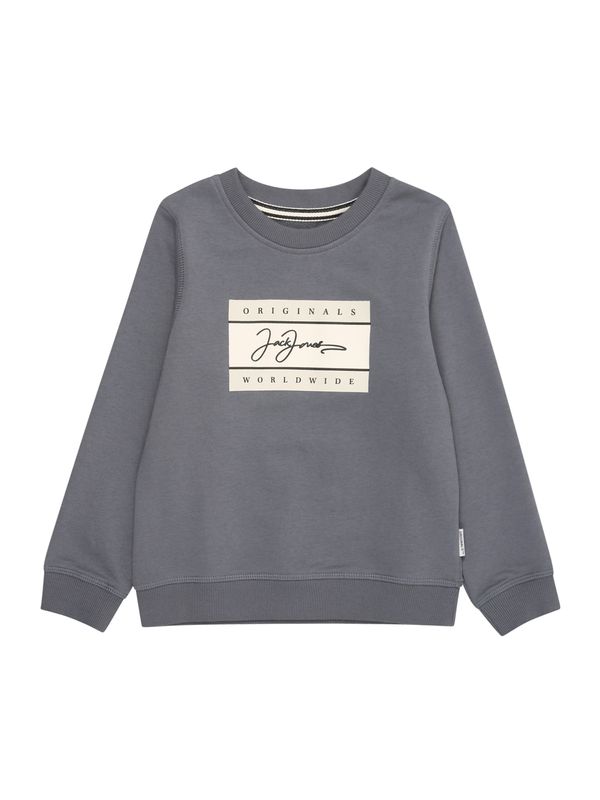 Jack & Jones Junior Jack & Jones Junior Sweater majica 'JORFREDERIKSBERG'  bazalt siva / svijetlosiva / crna