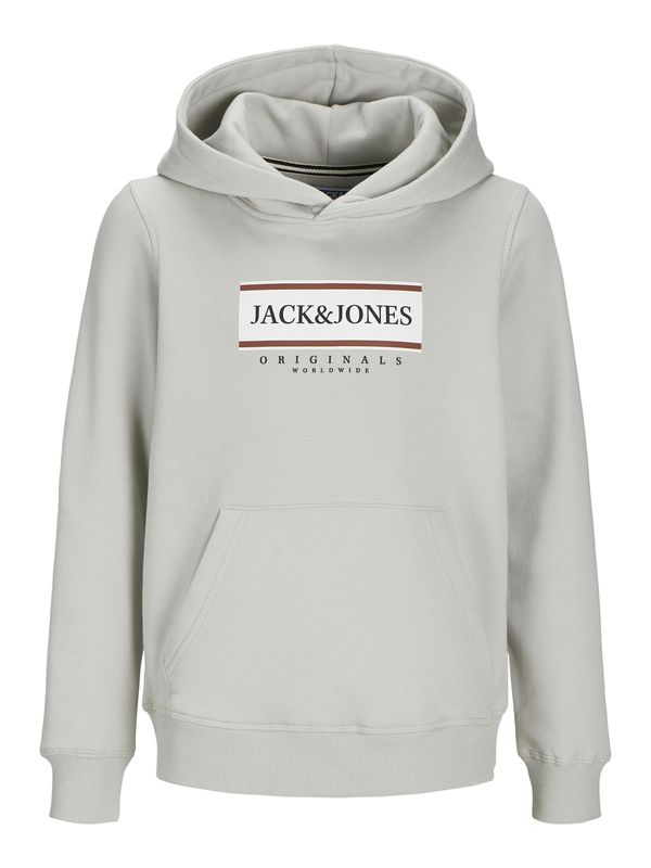 Jack & Jones Junior Jack & Jones Junior Sweater majica 'JORFrederiksberg'  siva / tamno crvena / crna / bijela