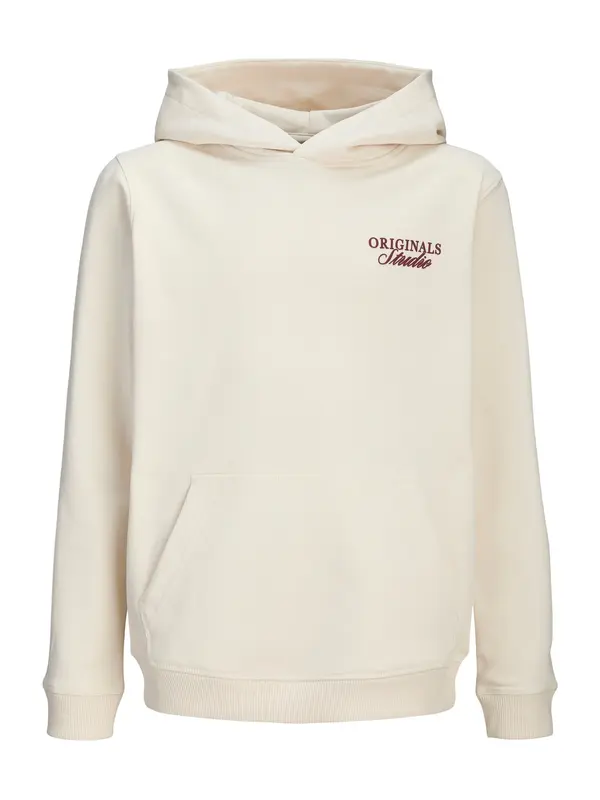 Jack & Jones Junior Jack & Jones Junior Sweater majica 'JORNORREBRO'  karmin crvena / prljavo bijela