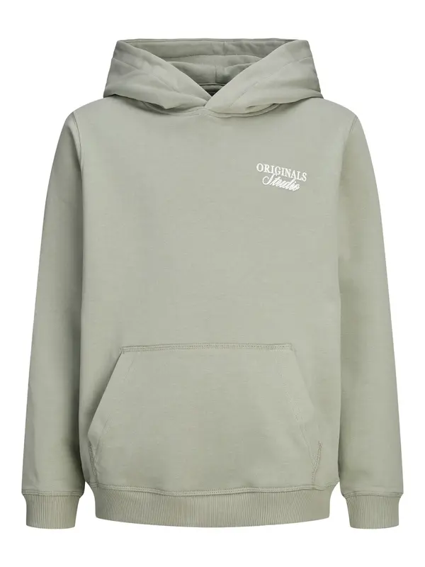 Jack & Jones Junior Jack & Jones Junior Sweater majica 'JORNorrebro'  sivkasto zelena / bijela