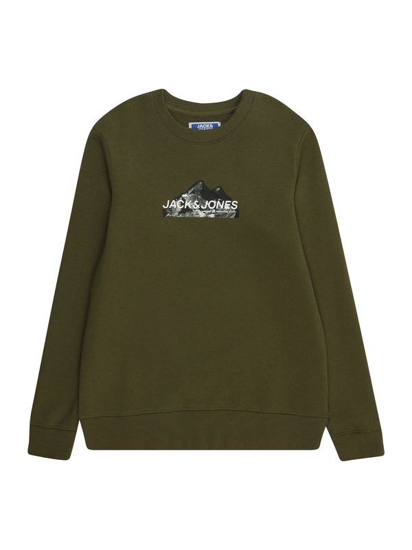 Jack & Jones Junior Jack & Jones Junior Sweater majica  maslinasta / crna / bijela
