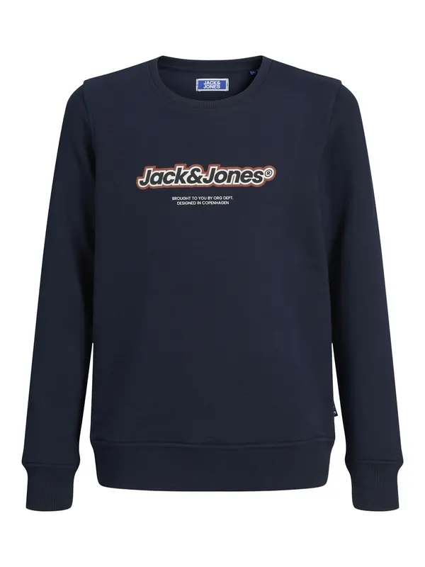 Jack & Jones Junior Jack & Jones Junior Sweater majica 'Vesterbro Newton'  mornarsko plava / smeđa / bijela