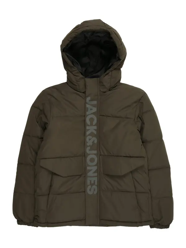 Jack & Jones Junior Jack & Jones Junior Zimska jakna 'JCOSpeed'  svijetlosiva / zelena