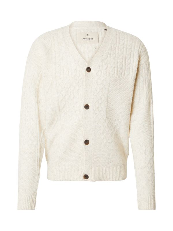 JACK & JONES JACK & JONES Kardigan 'JPRBLUmarkus'  ecru/prljavo bijela