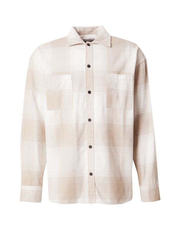 JACK & JONES JACK & JONES Košulja 'JCOREFLEX DARREN'  sivkasto bež / bijela
