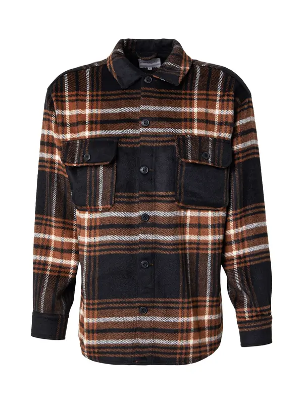 JACK & JONES JACK & JONES Košulja 'JJEBRADLEY OLLIE'  smeđa / crna / bijela