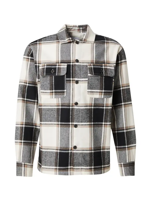 JACK & JONES JACK & JONES Košulja 'JJECharge'  bež / boja pijeska / siva melange / crna