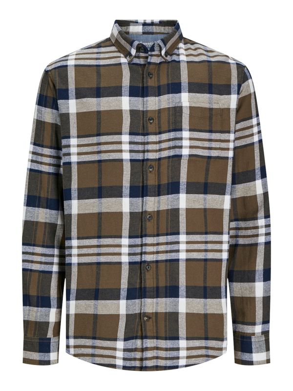 JACK & JONES JACK & JONES Košulja 'JJECLASSIC'  mornarsko plava / zeleno smeđa / prljavo bijela
