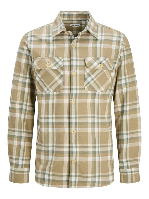 JACK & JONES JACK & JONES Košulja 'JJEDARREN'  kaki / maslinasta / bijela