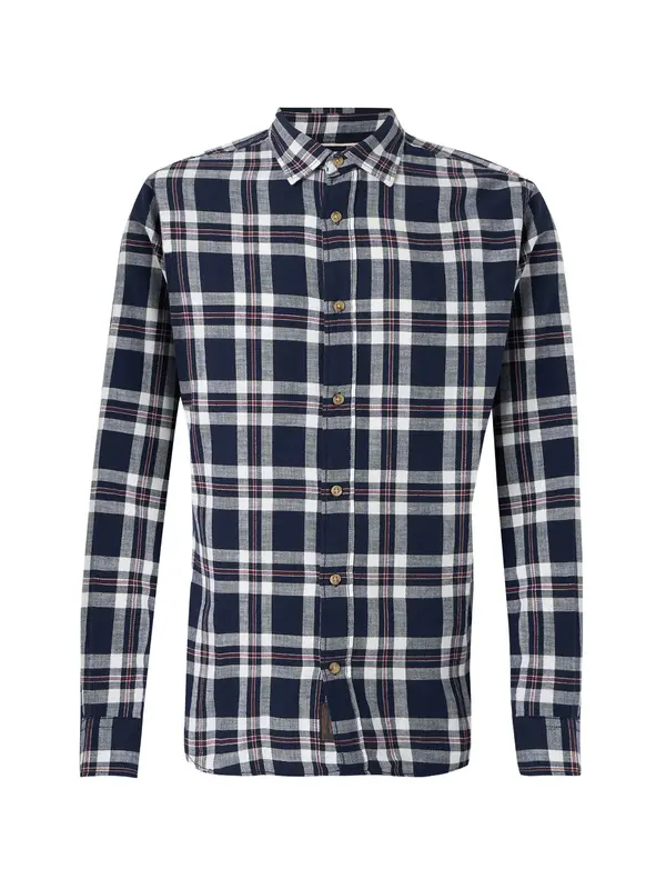 JACK & JONES JACK & JONES Košulja 'JJEDOVER'  tamno plava / boja vina / bijela