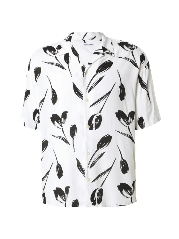 JACK & JONES JACK & JONES Košulja 'JJEJeff Charge'  crna / bijela