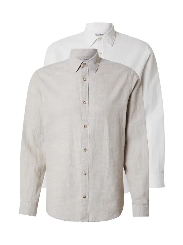 JACK & JONES JACK & JONES Košulja 'JJESUMMER'  bež siva / bijela