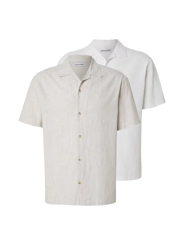 JACK & JONES JACK & JONES Košulja 'JJESUMMER'  sivkasto bež / bijela
