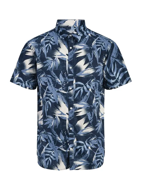 JACK & JONES JACK & JONES Košulja 'JJHonolulu'  mornarsko plava / sivkasto plava / bijela