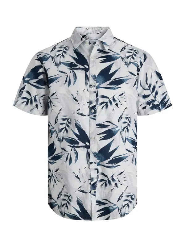 JACK & JONES JACK & JONES Košulja 'JJHONOLULU'  mornarsko plava / sivkasto plava / bijela