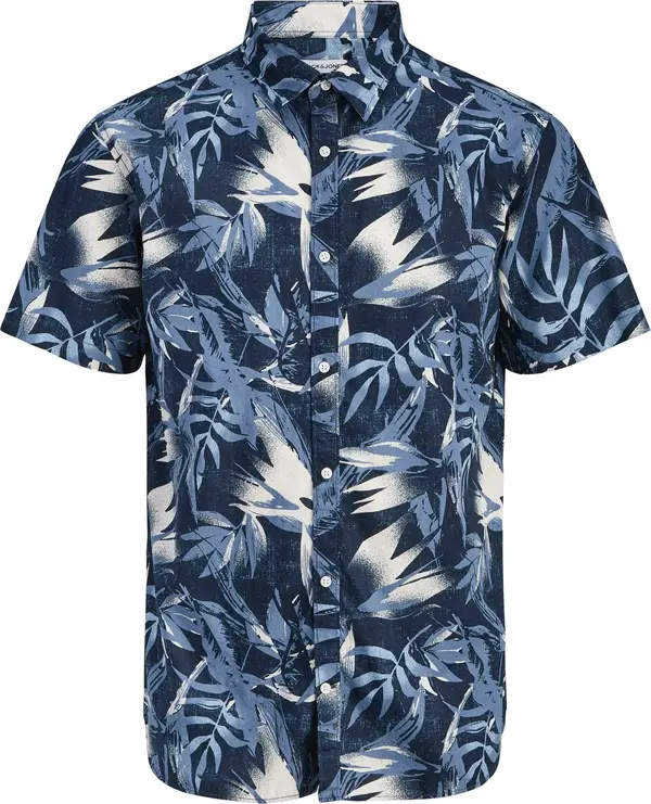 JACK & JONES JACK & JONES Košulja 'JJHONOLULU'  mornarsko plava / sivkasto plava / bijela