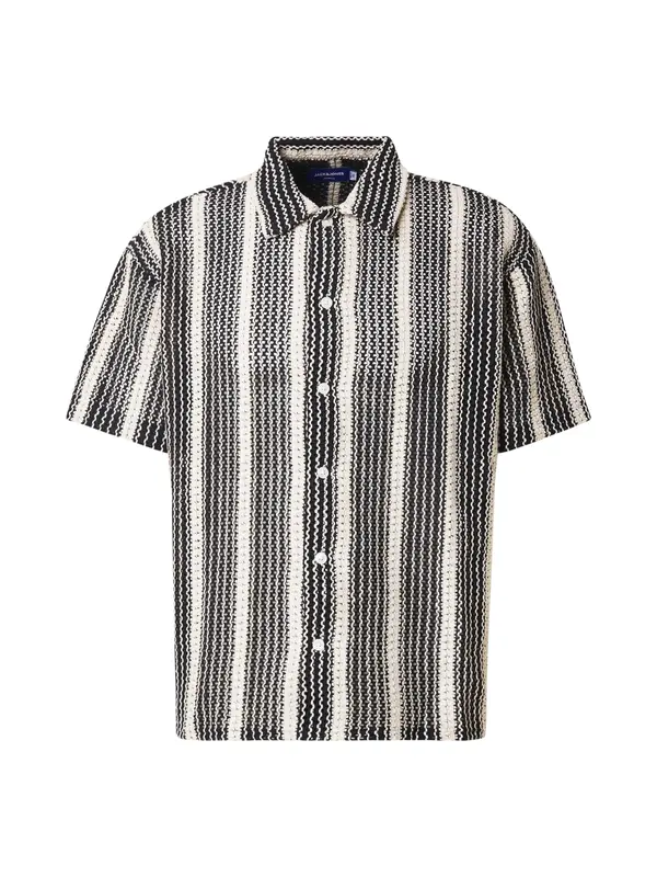 JACK & JONES JACK & JONES Košulja 'JORBellagio'  ecru/prljavo bijela / crna