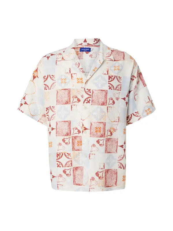JACK & JONES JACK & JONES Košulja 'JORHydra'  svijetloplava / narančasta / hrđavo crvena / bijela