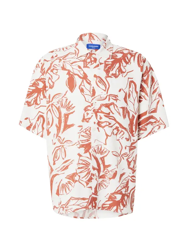 JACK & JONES JACK & JONES Košulja 'JORPAROS'  hrđavo smeđa / bijela