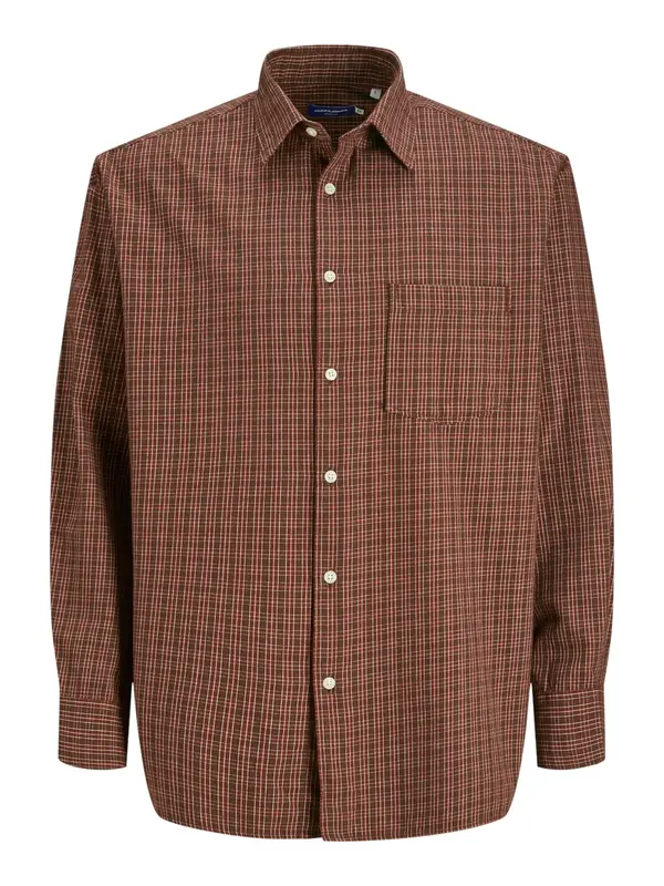 JACK & JONES JACK & JONES Košulja 'JORROBB'  smeđa / hrđavo smeđa / bijela