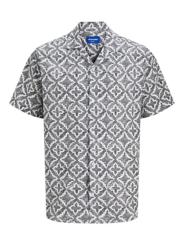 JACK & JONES JACK & JONES Košulja 'JORSeersucker'  crna / bijela