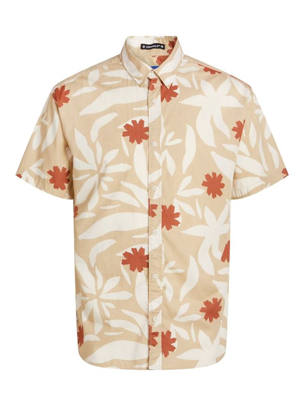 JACK & JONES JACK & JONES Košulja 'JOSHUA ARUBA'  svijetlobež / hrđavo smeđa / cappuccino