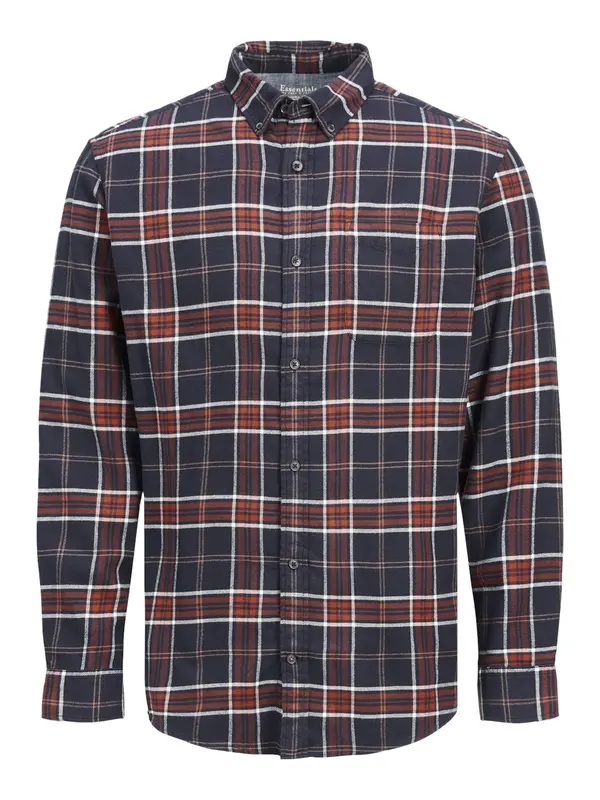 JACK & JONES JACK & JONES Košulja 'Joshua Buffalo'  morsko plava / narančasta / bijela