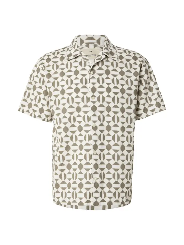 JACK & JONES JACK & JONES Košulja 'JPRBLUKEVIN'  kaki / bijela