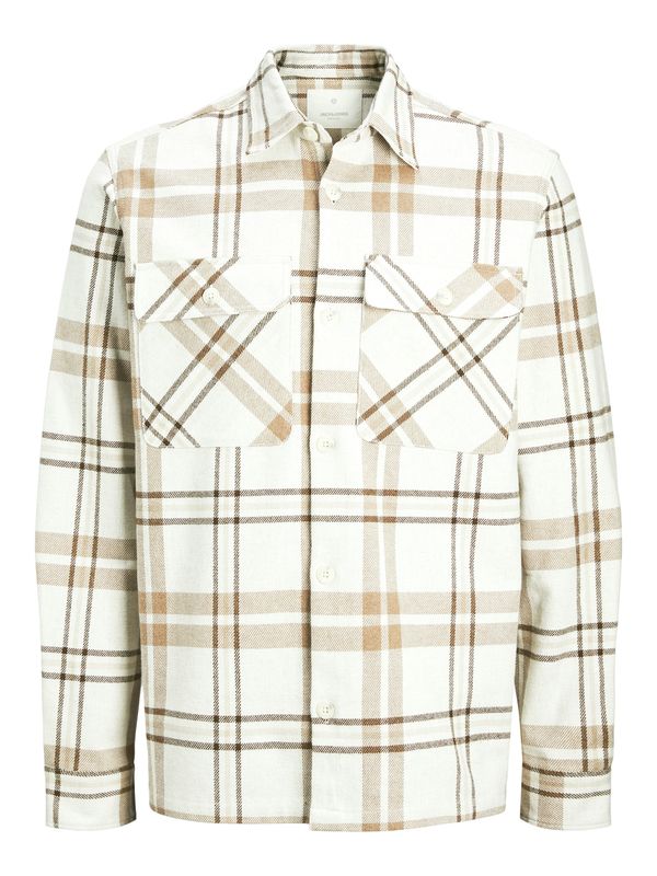 JACK & JONES JACK & JONES Košulja 'JPRRAYMOND'  smeđa / tamno smeđa / bijela