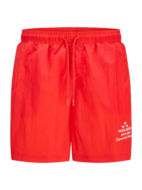 JACK & JONES JACK & JONES Kupaće hlače 'JPSTKAUAI ELECTRIC'  vatreno crvena / bijela