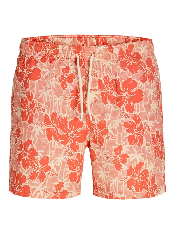 JACK & JONES JACK & JONES Kupaće hlače 'JPSTMAUI FLOWER'  boja pijeska / ciglasto crvena