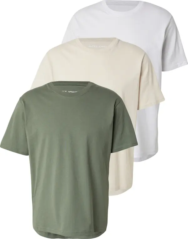 JACK & JONES JACK & JONES Majica  boja pijeska / maslinasta / bijela