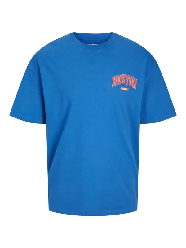 JACK & JONES JACK & JONES Majica 'Bradley'  plava / svijetlo crvena / vuneno bijela