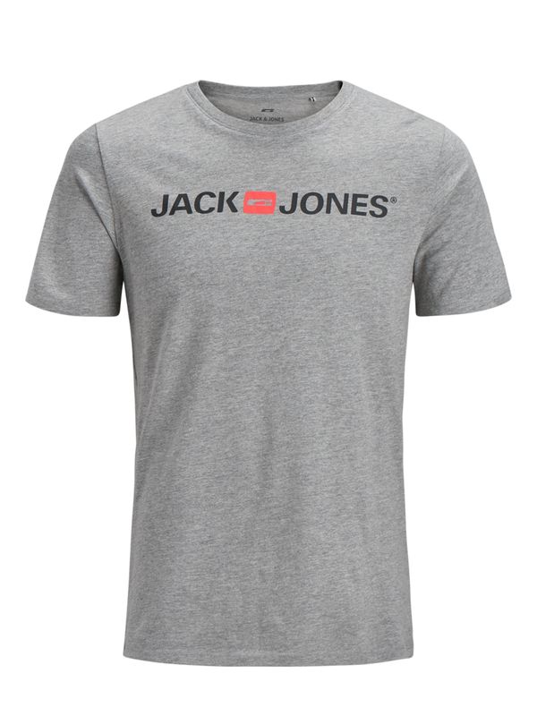 JACK & JONES JACK & JONES Majica 'Essentials'  siva melange / pastelno crvena / crna