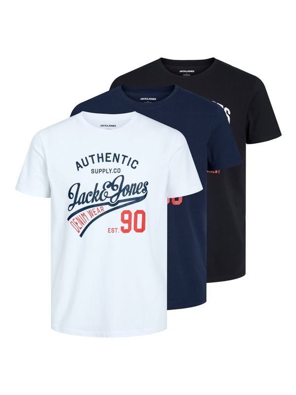 JACK & JONES JACK & JONES Majica 'Ethan'  mornarsko plava / crvena / crna / bijela