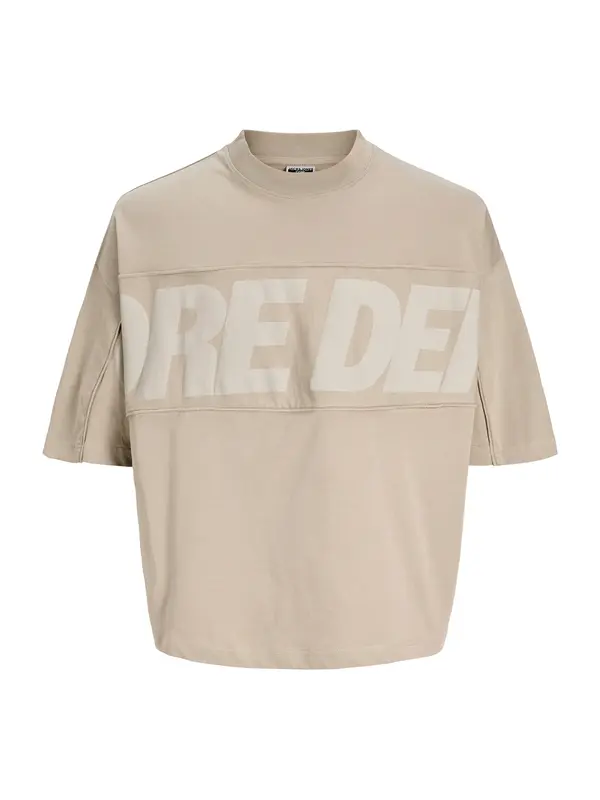 JACK & JONES JACK & JONES Majica 'JCOBIARRITZ'  ecru/prljavo bijela / cappuccino