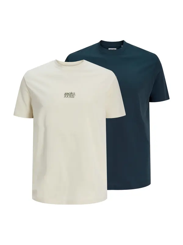 JACK & JONES JACK & JONES Majica 'JCOBREEZE'  bež / morsko plava / siva